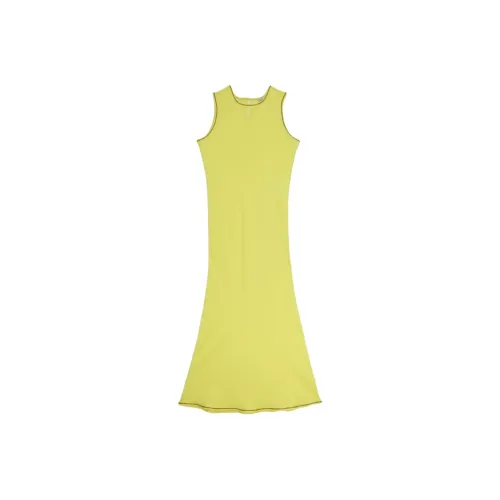 BASERANGE SS24 Dydine Tank Dress - Sheer Linen Sleeveless Dress Women's Lime/Lime