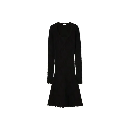 Burberry Aran Long Sleeved Flared Knitted Dress