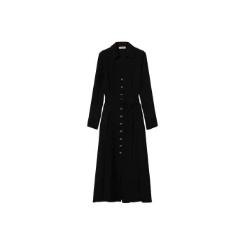 Twinset Georgette Midi Shirt Dress