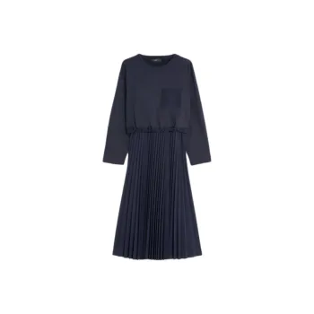 WEEKEND MaxMara Scatola Pleated Crewneck Dress