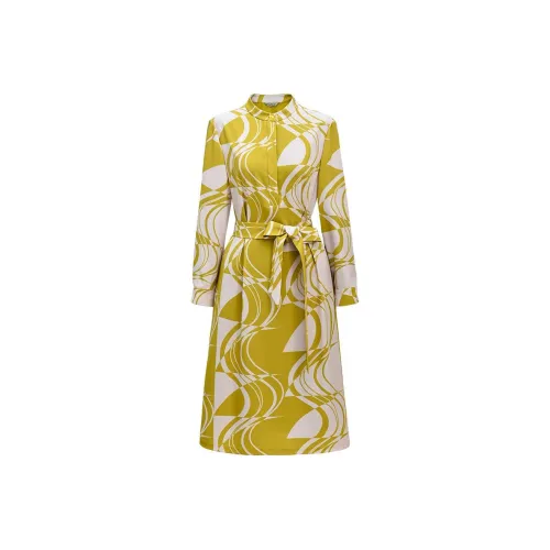 DIFFIE RIEGER Long-Sleeved Dresses Women's Light Egg Yellow