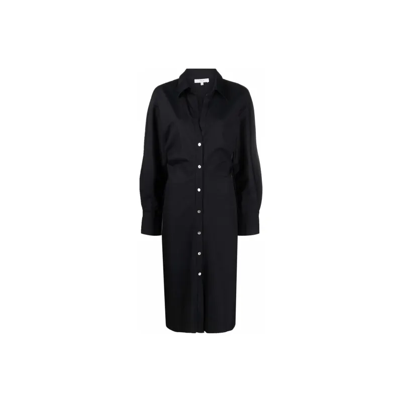 VINCE Pointed collar Cotton Shirt Dress-0