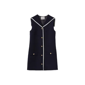 MIU MIU SS24 Sleeveless Dress Women's Navy