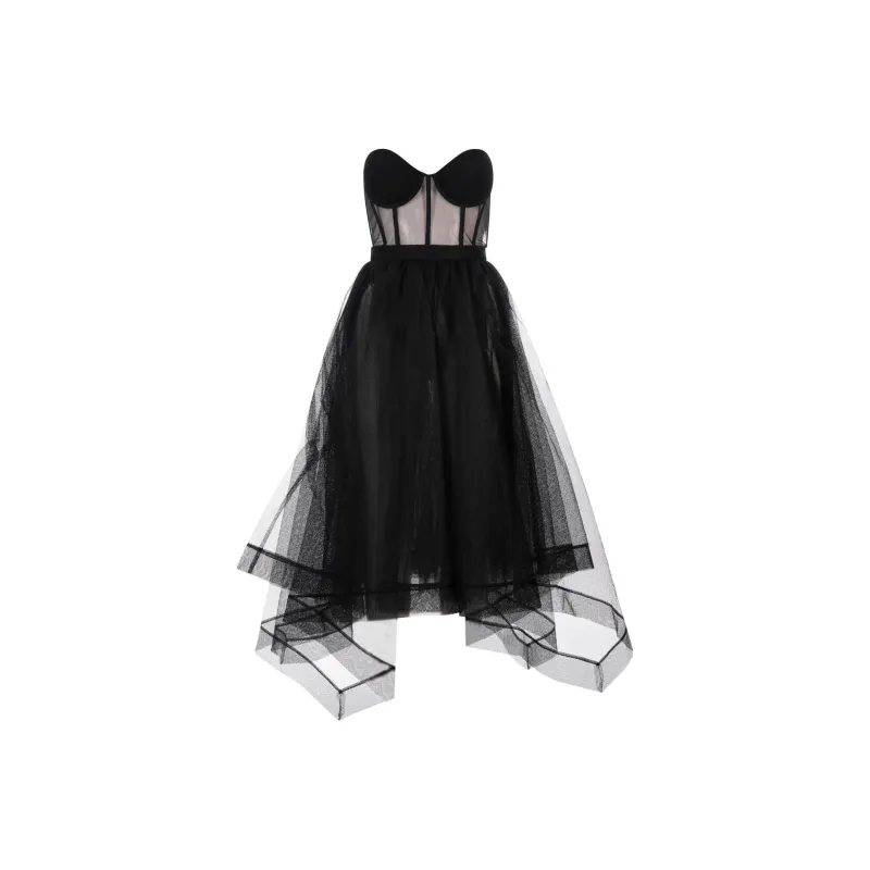 Alexander McQueen SS23 Sleeveless Dress Women's Black-0
