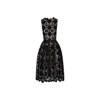 OSCAR DE LA RENTA Gardenia Guipure-lace Midi Dress