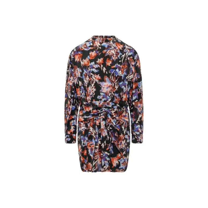 IRO NIGHT Abstract Printed Long Sleeved Dress-0