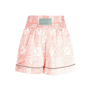 OFF WHITE Logo appliqué High waist Mini Shorts
