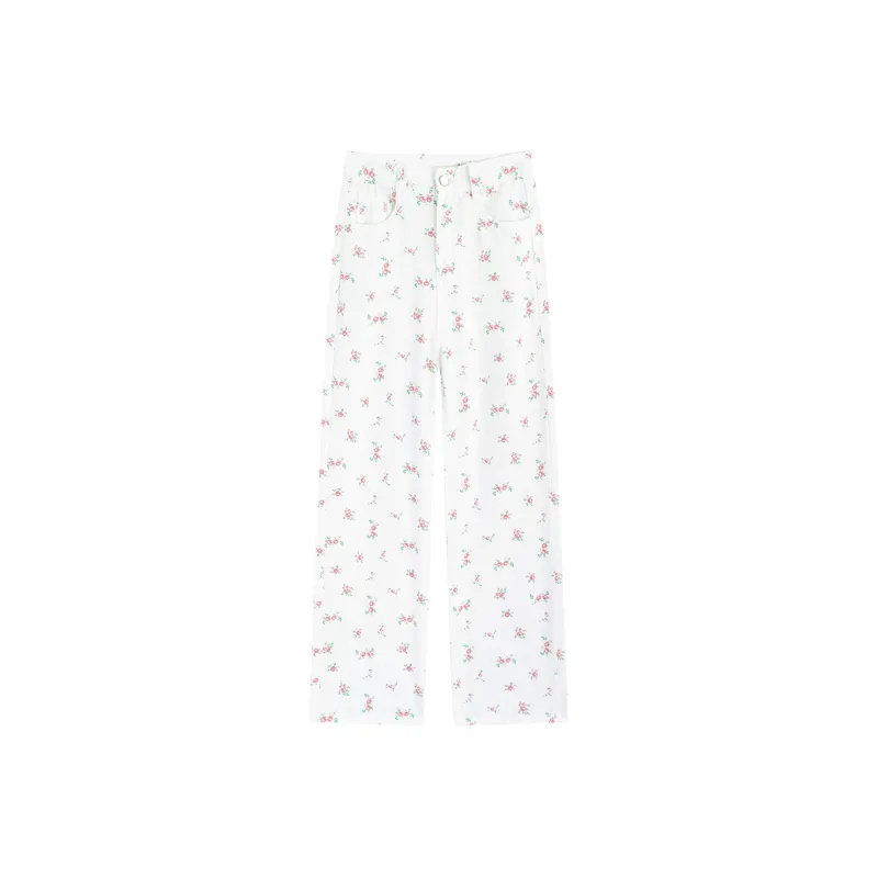 Garbege Jeans Women's White Floral-0