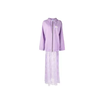 NATASHA ZINKO Combo Logo print Hoodie Dress