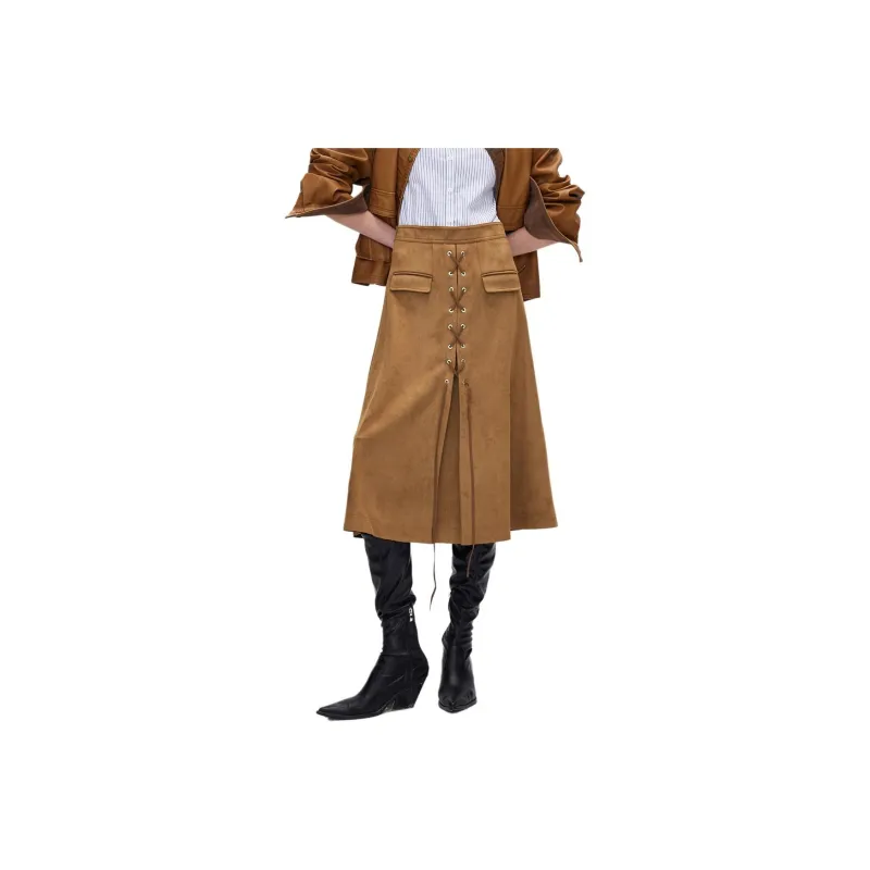 ONLY Denim Long Skirts Women's E13 Tobacco Brown-0