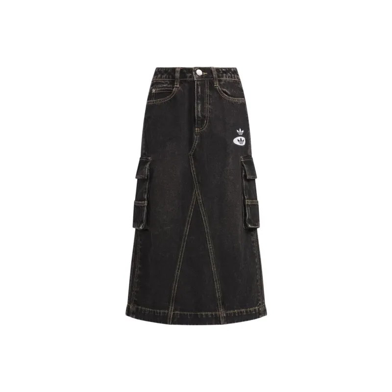 Adidas Originals Denim Long Skirts Women's Black-0