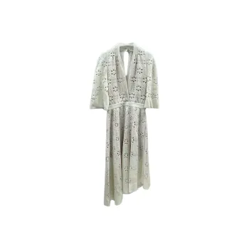 CHANEL 21C Short Sleeved Dress Women's White