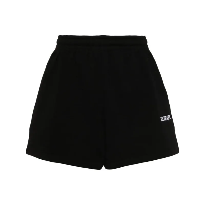 Rotate Logo Embroidered High Waist Shorts-0