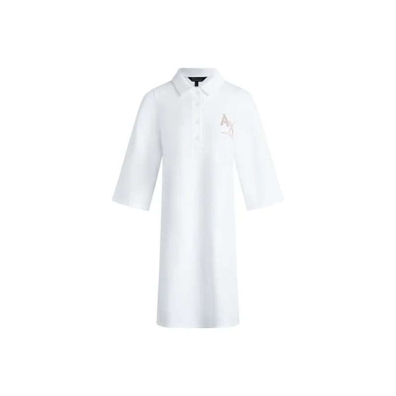 ARMANI EXCHANGEAE SS23 Long Sleeved Dress Women's White-0