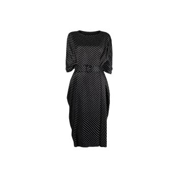 MM6 Maison Margiela Striped Belted Midi Dress