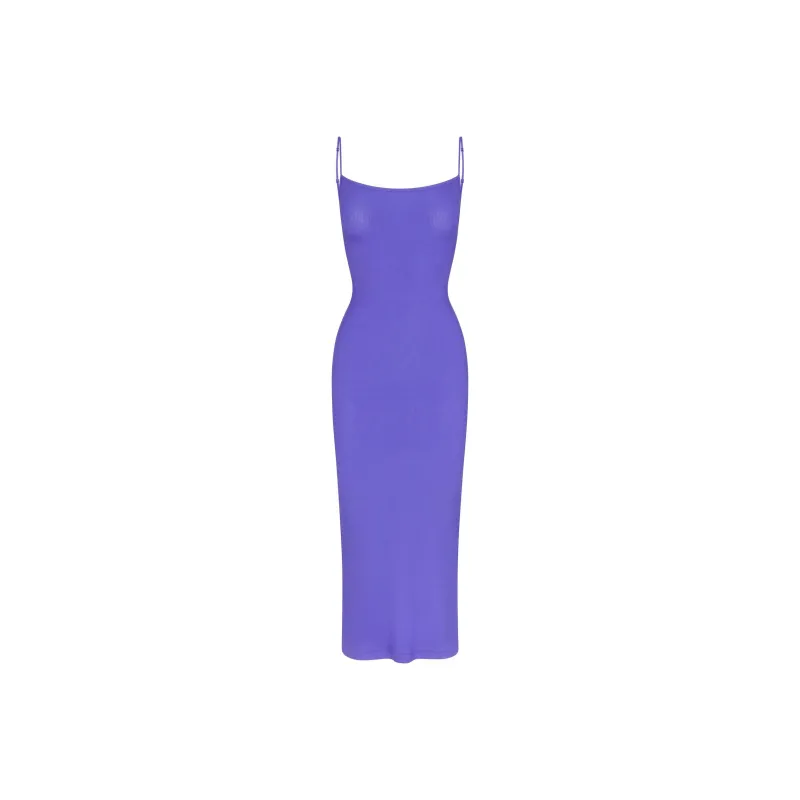 SKIMS SOFT LOUNGE PETITE LONG SLIP DRESS Slip Dresses Women's Tanzanite-0