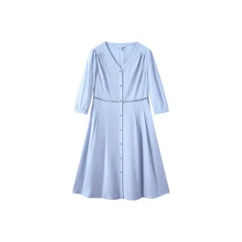 FINITY Long Sleeved Dresses Women's Gray Blue