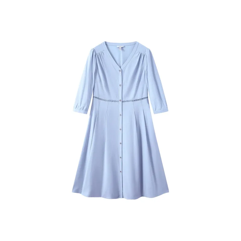FINITY Long Sleeved Dresses Women's Gray Blue-0
