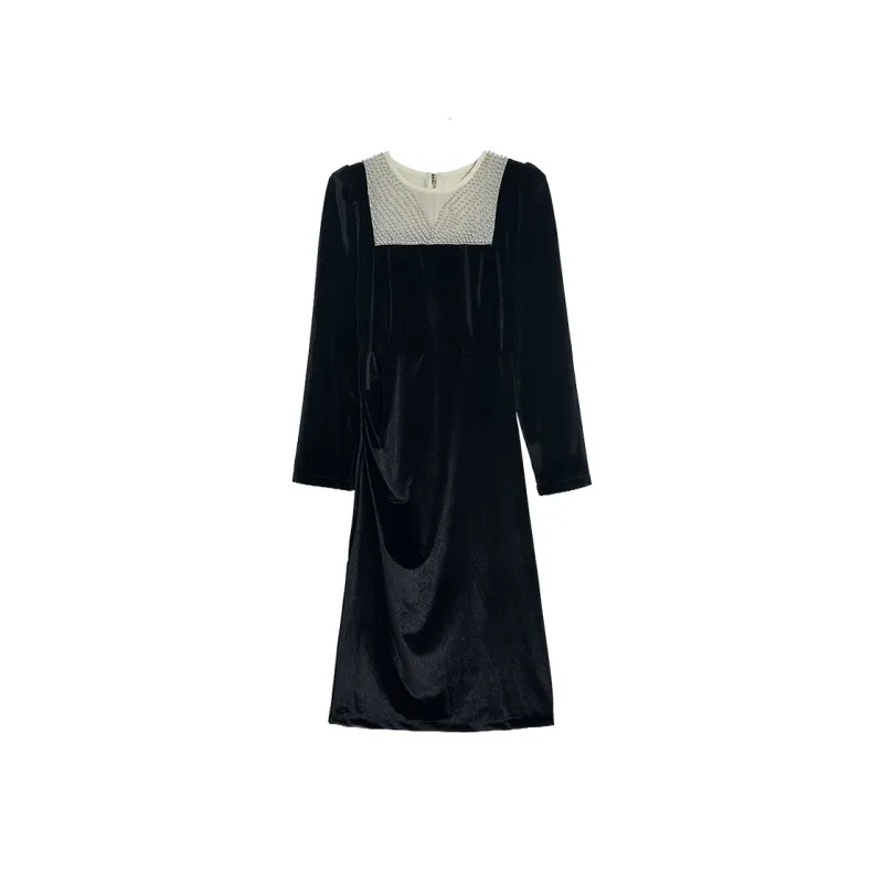 Icicofficial Long Sleeved Dresses Women's Black-0