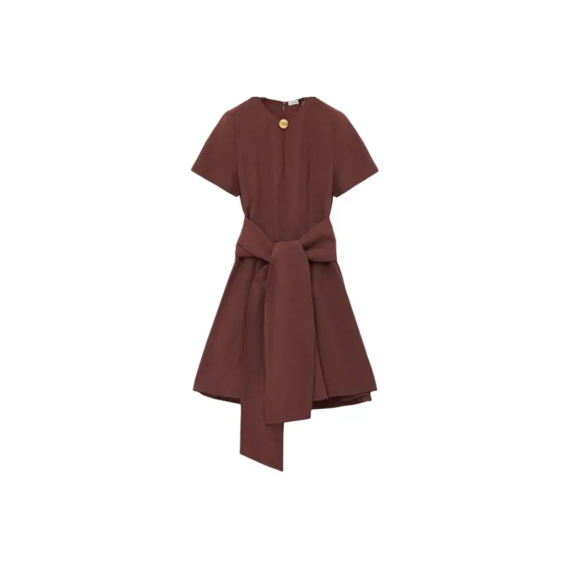 LOEWE Short Sleeved Dress Women's Brown-0