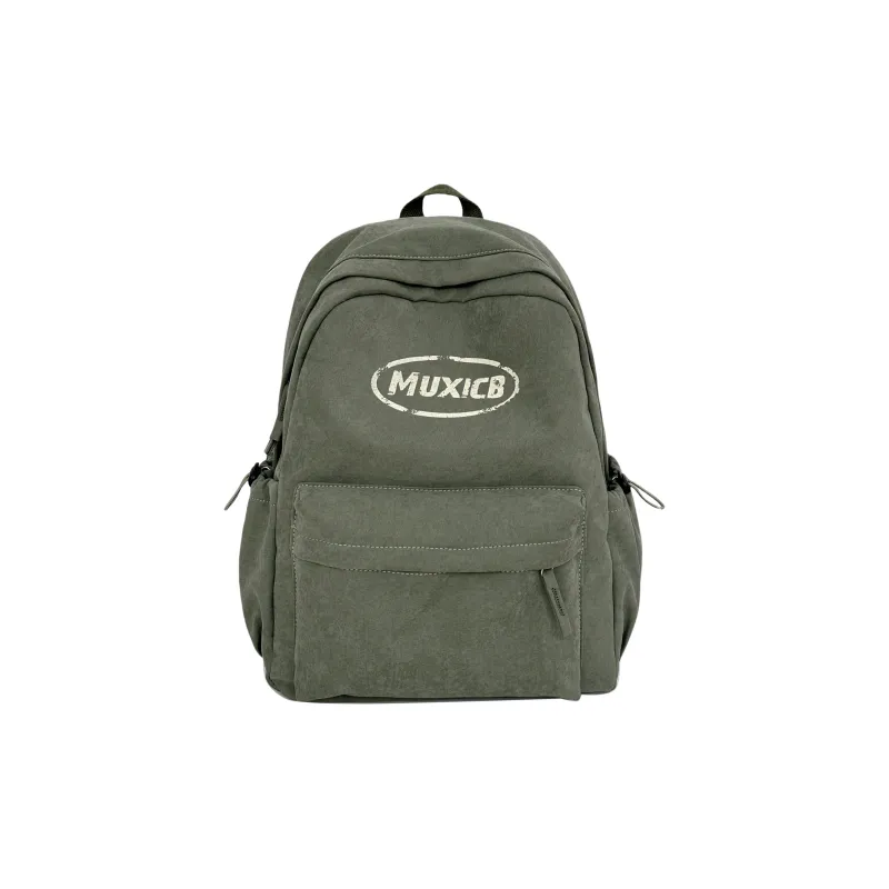 Single Warehouse Nylon Backpack Regular Unisex White Gray/Green/Red-12