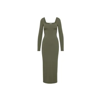ARITZIA FW24 Contour Squareneck Longsleeve Maxi Dress Long-Sleeved Dresses Women's Army Green/Army Green