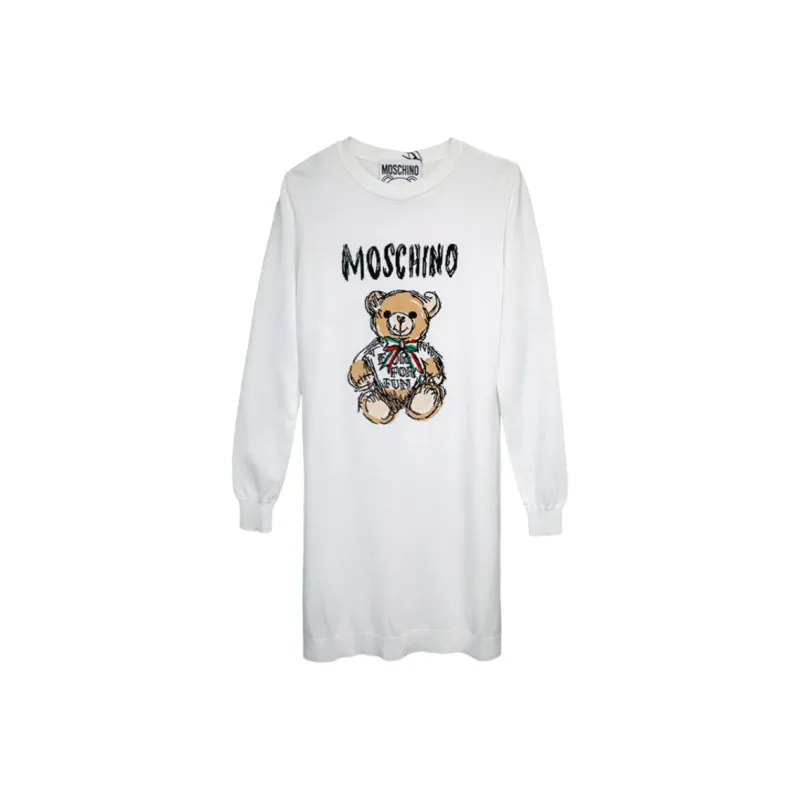 MOSCHINO Long Sleeved Dresses Women's White-0