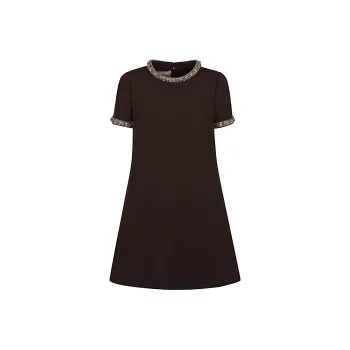Valentino Embellished Crewneck Short Sleeved Dress
