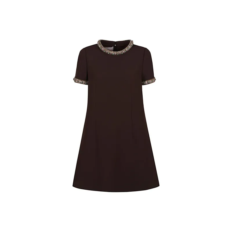 Valentino Embellished Crewneck Short Sleeved Dress-0