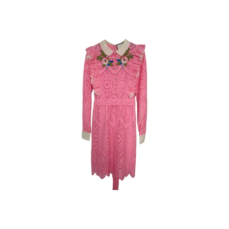 GUCCI Long Sleeved Dress Women's Pink-0