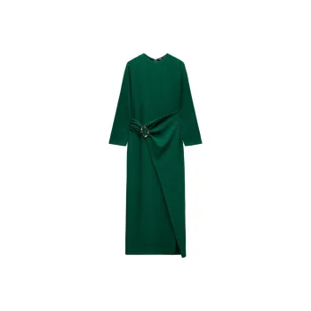 ZARA Long-Sleeved Dresses Women's Dark Green