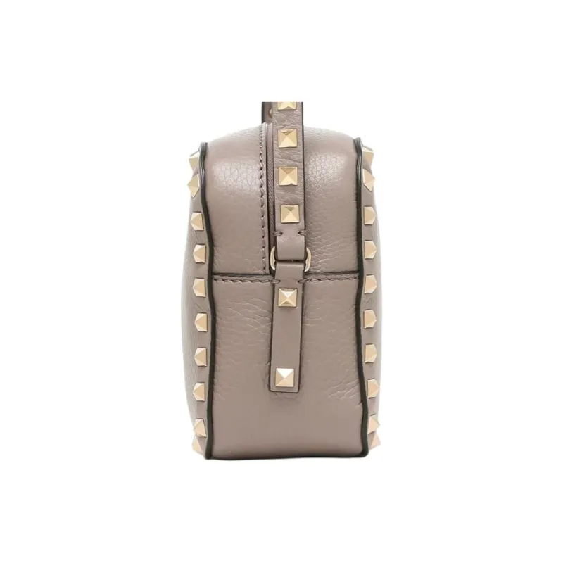 Valentino Leather Camera Bag, Crossbody Bag, Shoulder Bag Mini Women's Gray-3