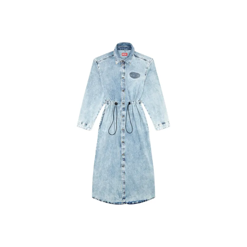 DIESEL Long Sleeved Dress Women's Light Blue-0
