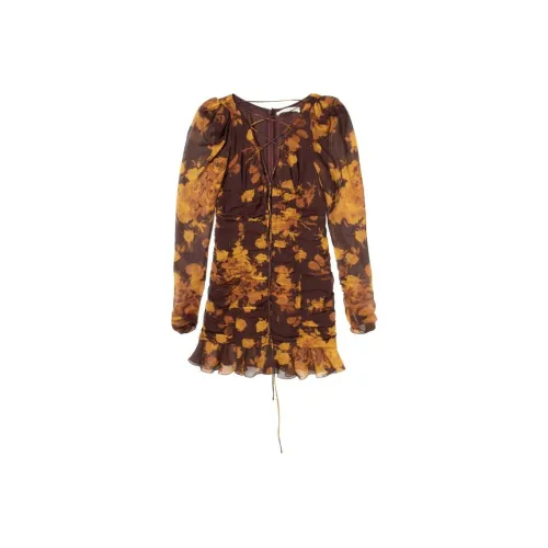 Alessandra Rich Floral print Silk Mini Dress