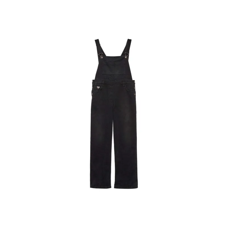 PRADA Triangle logo Denim Jumpsuit-0