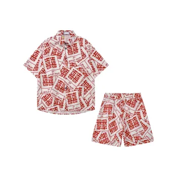 BEAR UNION Shirt Matching Set Unisex Red