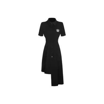 Udon House Short Sleeved Dress Women's Black