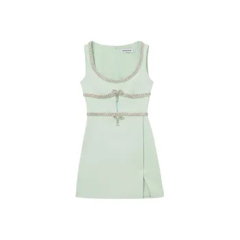 Self portrait Crystal embellished Bow Mini Dress