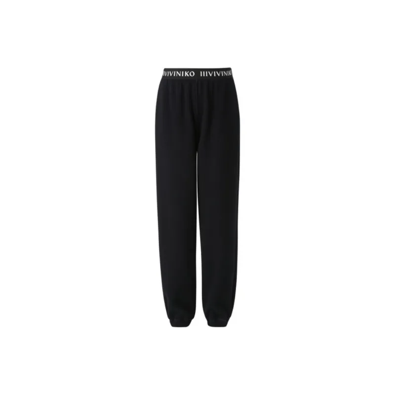 III VIVINIKO Knitted Sweatpants Women's Black-0
