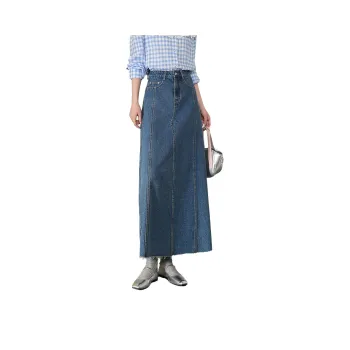 LOUISY AO Denim Long Skirts Women's Blue