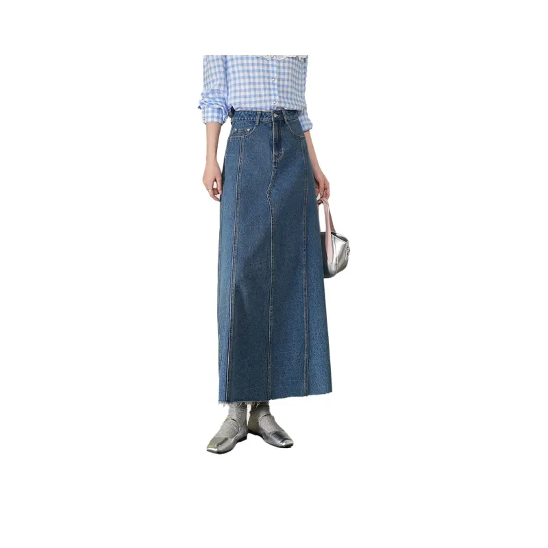 LOUISY AO Denim Long Skirt Women's Blue-0