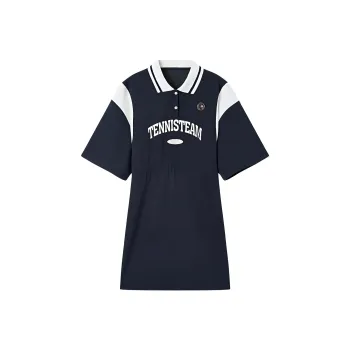 EICHITOO Short Sleeved Dress Women's Navy Blue & Accent