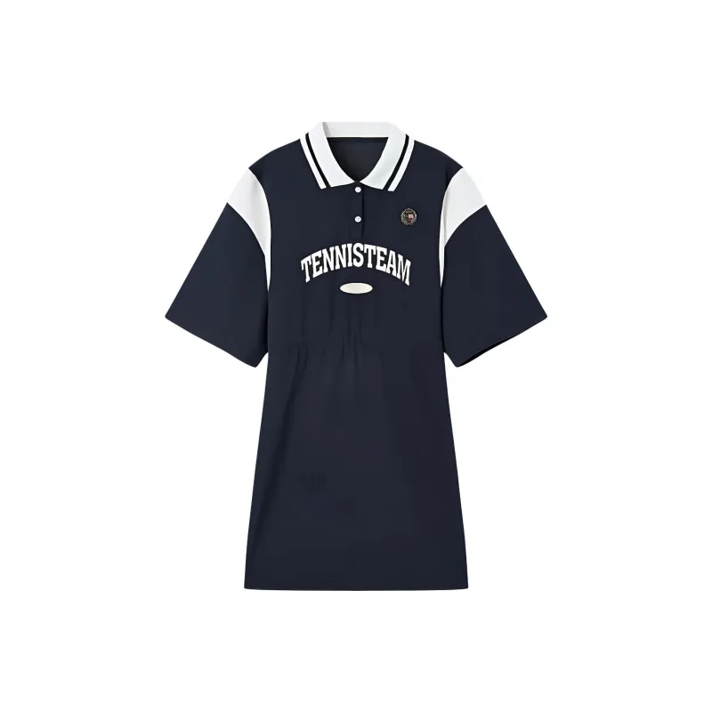 EICHITOO Short Sleeved Dress Women's Navy Blue & Pink-0