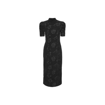 Rotate Jacquard Midi Dress
