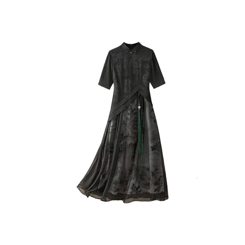 Cypress House Short Sleeved Dress Women's Black-0