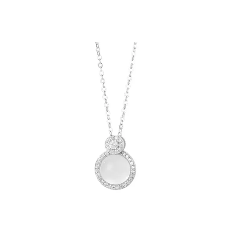 Bubble Scallops Chalcedony Jade Necklaces Women's-0