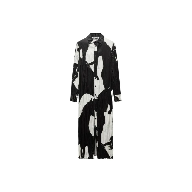 ZARA Long-Sleeved Dresses Women's Black/Nude-0