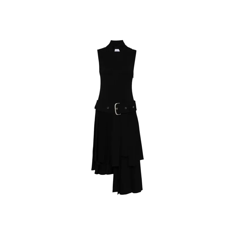 OFF WHITE Pleated skirt Buckled Dress-0