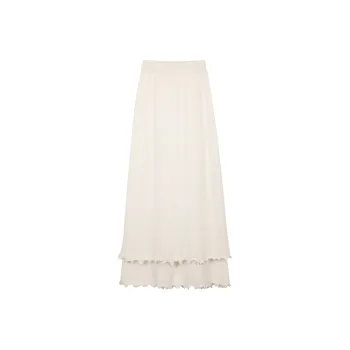 SONGBENSANGSANG Knit Long Skirts Women's Apricot