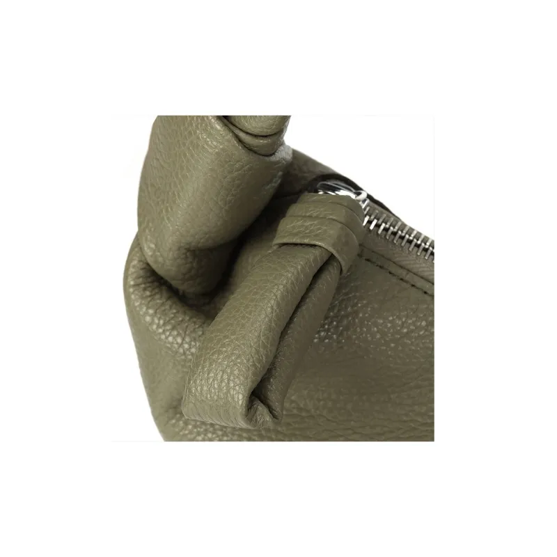 Lemaire Croissant Series Cow Leather Croissant Bag, Croissant Bag Shoulder Bag Medium Size Women's Gray Khaki-5